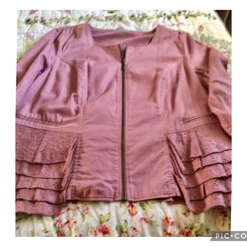 Women's Mauve Eyelet Jacket